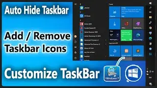 Customize taskbar || Add or remove system Icon from taskbar || autohide Taskbar