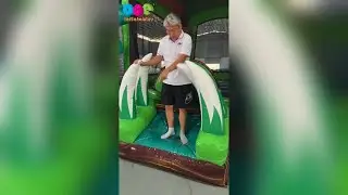 Check the air pressure of inflatables bounce house from ace