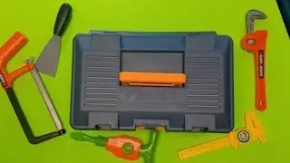 Educational video for kids with toy hand tools learning animal names