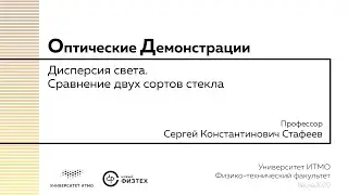 Оптические демонстрации: дисперсия света и сравнение двух сортов стекла