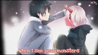 Nightcoreツ - Monsters (Lyrics)