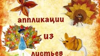 Аппликации из осенних листьев.