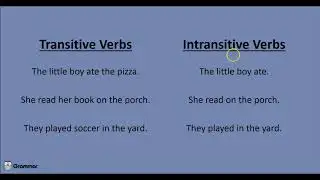 Transitive and Intransitive Verbs - Grammar Lesson