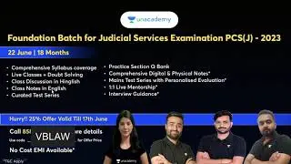 Foundation Batch For Judiciary Services Examination