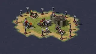 Red Alert 2 | Yuri's Revenge | 7 vs 1- Extra hard AI - mexico map - aliied - Great britain