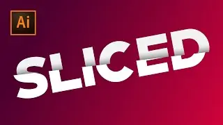 Adobe Illustrator for Beginners | Sliced Text Effect in Illustrator