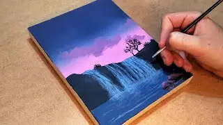 رسم منظر طبيعي للمبتدئين بالوان الاكريليك