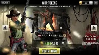 The walking dead road to survival:10 war token pulls (bonus pull)