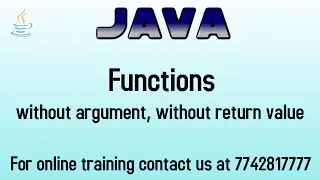 functions in java | function without argument without retrun value