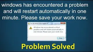 windows has encountered a critical  problem and will restart automatically in one minute in Tamil