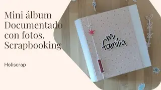 Álbum de scrapbooking decorado con fotos. Con lomo curvo encuadernación proceso  paso a paso