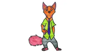 Speed painting Nick Wilde / How to draw nick wilde from zootopia?