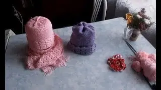 Вязание спицами и крючком Шапочка по диагонали (Концовка)