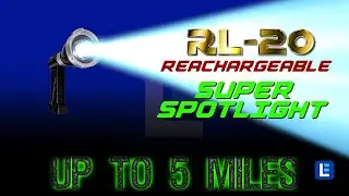 USB Rechargeable LED Spotlight 5 MILE BEAM - (2) Lithium Ion Batteries, Hard Case - IP65