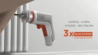 Tournevis universel HEXDRIVER 3.6V Spécial meubles en kit - BCRTA01 - BLACK+DECKER