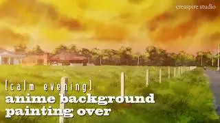 ANIME BACKGROUND PAINT OVER - TIMELAPSE