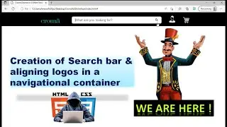 Creation of Search bar and aligning logos of profile, cart in a nav container | UI of Croma Webpage