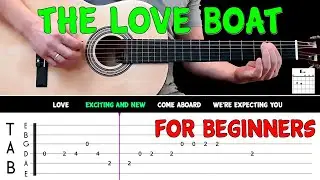 THE LOVE BOAT | Easy guitar melody lesson for BEGINNERS (with tabs) - Jack Jones