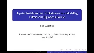 Jupyter Notebook and RMarkdown in a Modeling Based Differential Equations Course