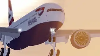 Project Flight sunset Landings at Gatwick airport. (Roblox)
