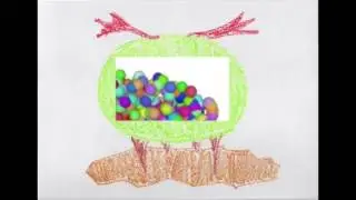 Mini Art. Fruits form cheap tube.　ミニチュアアート　メロン？型テレビ : Processing animation art ( 作品 )