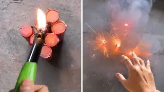 Guy sets off Fireworks in his House 