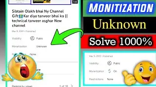 Unknown Monetization On Youtube || Monitization Unknown || Monitization Unknown Youtube