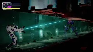 Using a stolen Omega Cannon on the Wave EMMI [Metroid Dread]