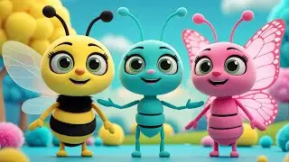 Пчёлка, муравей и бабочка — весёлая песенка для малышей  | Детская музыка и мультик