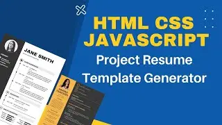 JavaScript Project | Resume Template Generator PDF | Using HTML CSS JavaScript