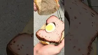 Leberkäse with egg 🍳🍞