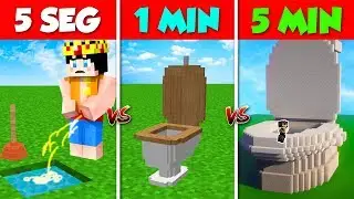 CONSTRUIMOS EL INODORO GIGANTE PARA COMPAS 😂⏰ EN 5 SEGUNDOS VS 1 MINUTO VS 5 MINUTOS 😱 MINECRAFT