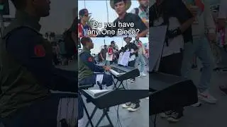 Playing One Piece songs in the Anime Expo line #publicpiano #animeexpo #onepiece