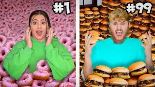 Eating 100 Layers of Food Challenge