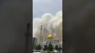 Астананың шетінде құрғақ шөп өртеніп, қаланы қою түтін басты