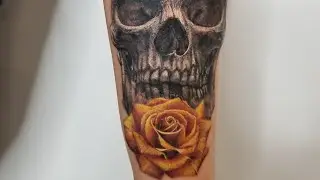 Skull and Rose Tattoo by Cris Gherman aka NinjaCG