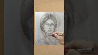 Портрет в технике сухая кисть 