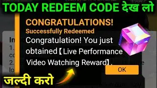 Live Performance Video Redeem Code / Today Redeem Code Free Fire / 27 November Redeem Code