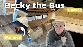 BUS RENOVATION: cabinet kick plates, exterior storage under the bus, & running more wires