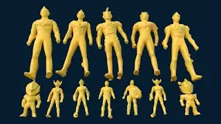 Membersihkan Mainan Ultraman Warna Kuning, Ultraman Dyna, Ultraman Tiga, Ultraman Astra, Ultraman Z