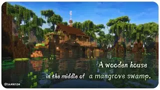 A wooden house in the middle of a mangrove swamp