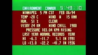 Environment Canada Weather Channel - Winnipeg [February 6, 1994]