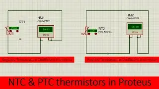 NTC and PTC thermistors in Proteus tutorial