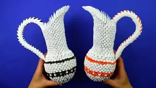 How to make a paper jug. [3D origami tutorial]