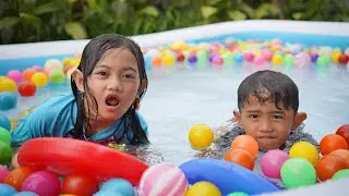 Bermain sepeda Dan Berenang Dikolam Bola warna | Ali vlog