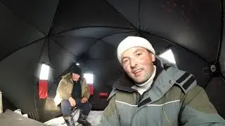 За РОТАНОМ на подледную рыбалку. Первая рыба со льда)))