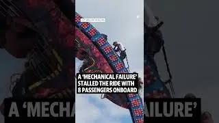 Passengers rescued after being stuck upside down on a roller coaster for hours in Wisconsin #shorts