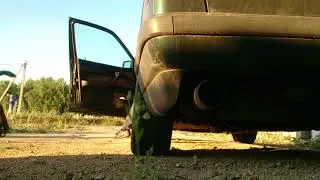 Работа M50B20 на глушителе из водопроводной трубы