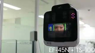 Stationary iris scanner with a temperature module