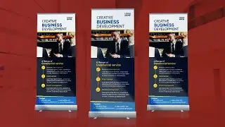 Roll up Standee a vector Banner Design in adobe illustrator cc 2017